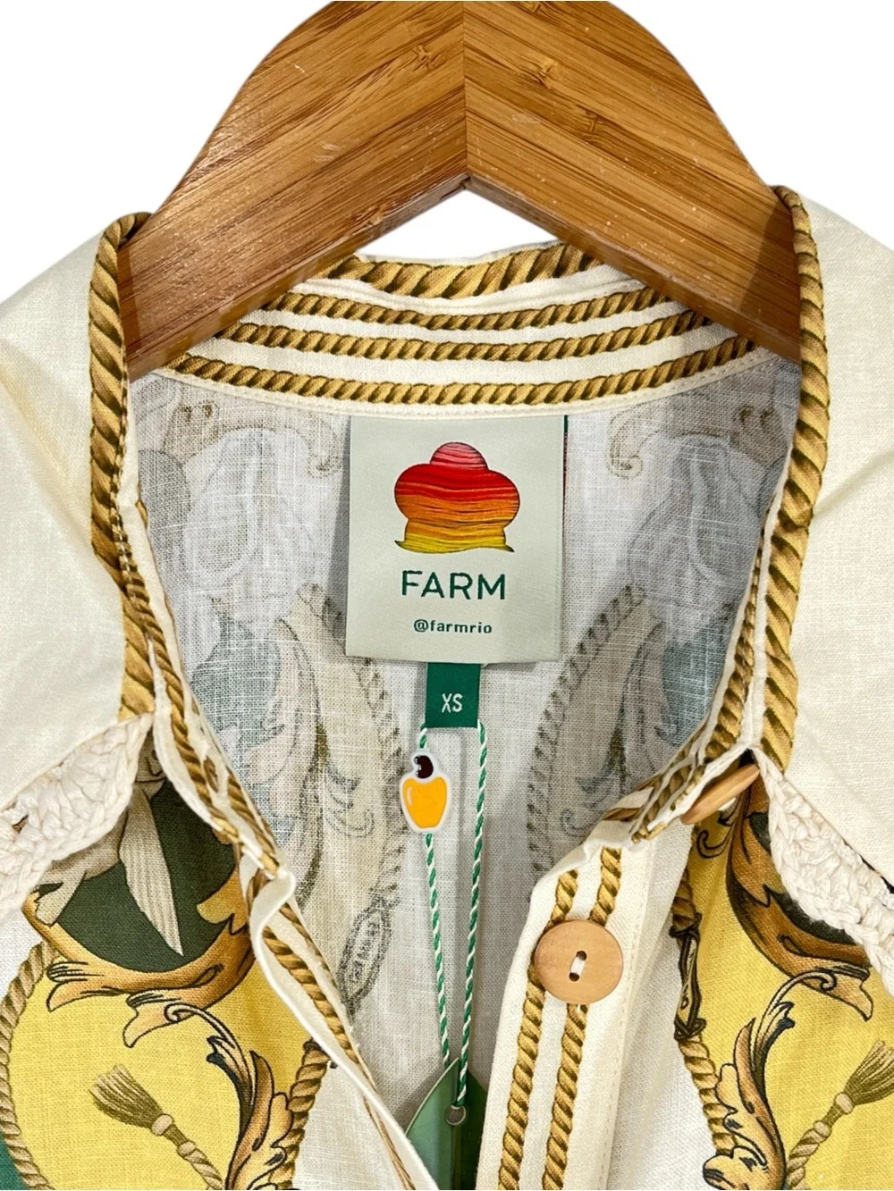 NWT Farm Rio Off-White Royal Sea Collared Lenzing™ Ecovero™ Euroflax™ Midi Dress - Picture 9 of 12